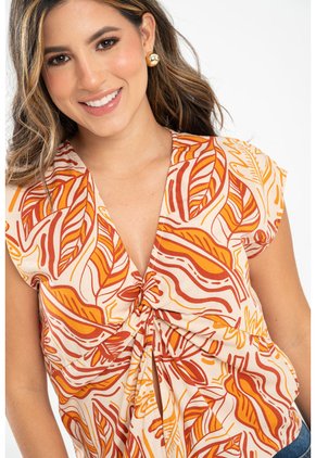 Blusa Malai Café Ragged Pf31113673