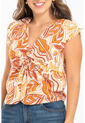 Blusa Malai Café Ragged Pf31113673