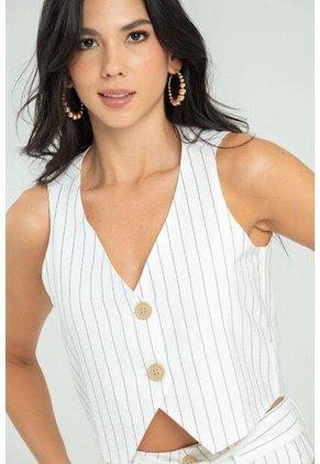 Chaleco Rayas Blanco Ragged Pf11150035