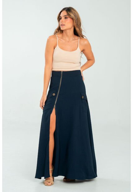 Falda Larga Grhace Azul Ragged Pf11320511