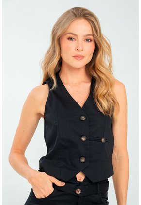 Chaleco Millie Negro Ragged Pf11150050