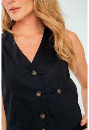 Chaleco Millie Negro Ragged Pf11150050