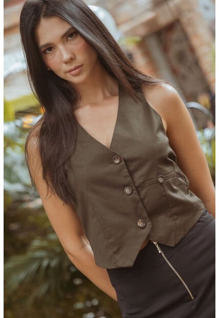 Chaleco Millie Verde Ragged Pf11150050