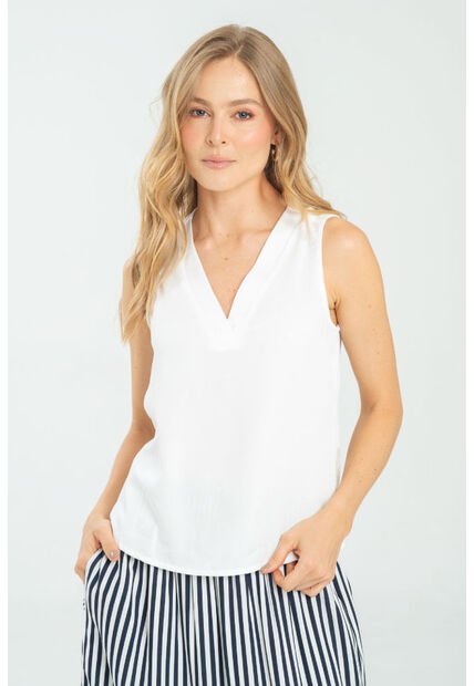 Blusa Cecilia Blanco Ragged Pf11113013