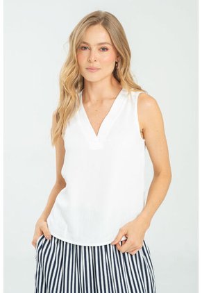 Blusa Cecilia Blanco Ragged Pf11113013