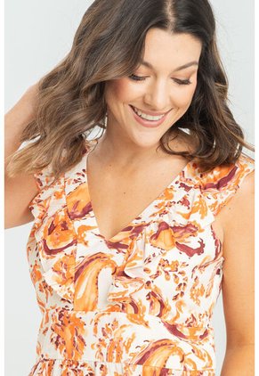 Blusa Anya Beige Ragged Pf11112991