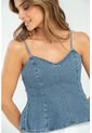 Top Cortes Denim Azul Ragged Pf21110019 de Ragged