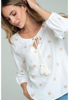 Blusa Cairo Blanco Ragged Pf11113235