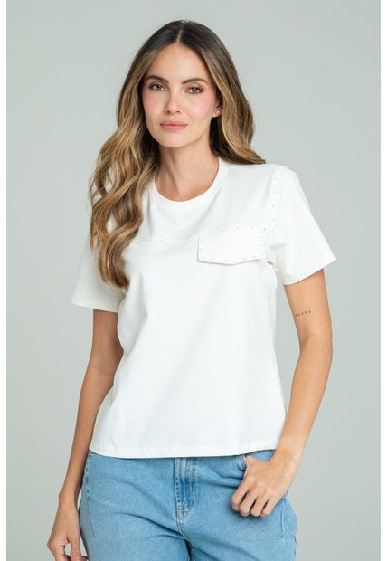 Camiseta Perla Blanco Ragged Pf21120155