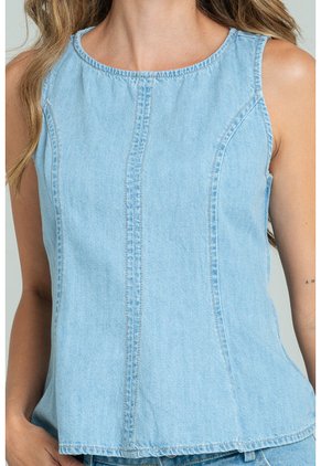 Blusa Ferrara Azul Ragged Pf21110042