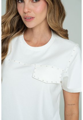 Camiseta Perla Blanco Ragged Pf21120155