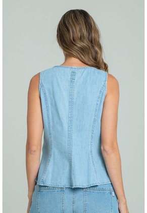 Blusa Ferrara Azul Ragged Pf21110042