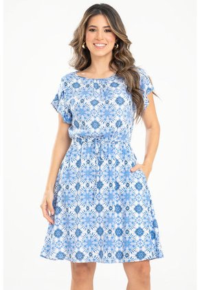 Vestido Corto Khiara Azul Ragged Pf31511416