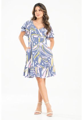 Vestido Anastasia Azul Ragged Pf31511415