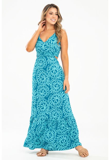 Vestido Largo Becca Azul Ragged Pf31511421