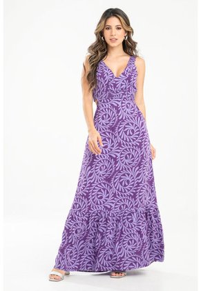 Vestido Largo Becca Violeta Ragged Pf31511421