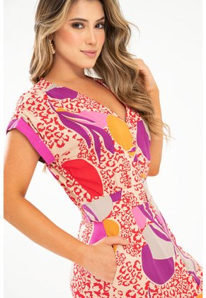 Vestido Largo Mhare Rojo Ragged Pf31511417