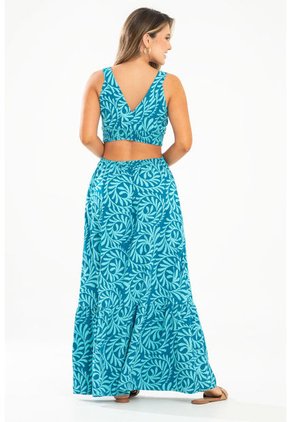 Vestido Largo Becca Azul Ragged Pf31511421