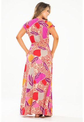 Vestido Largo Mhare Rojo Ragged Pf31511417