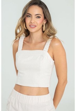 Crop Top Elanha Beige Ragged Pf11112894