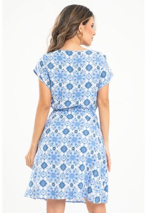 Vestido Corto Khiara Azul Ragged Pf31511416