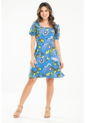 Vestido Nina Azul Ragged Pf31511419