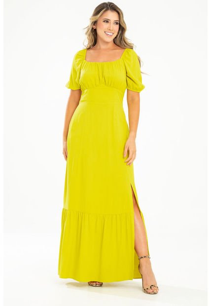 Vestido Largo Brielle Verde Ragged Pf31511423