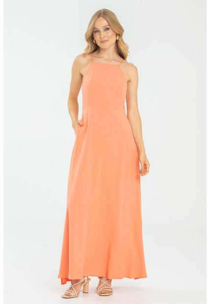 Vestido Halter Michelle Naranja Ragged Pf11511366