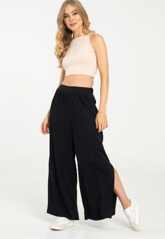Pantalon Palazzo Aberturas Negro Ragged Pf11310747 Ragged