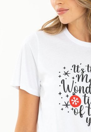 Camiseta Navidad 23 Blanco Ragged Pf21120024