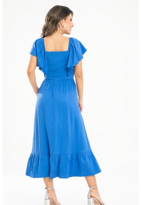 Vestido Midi Columba Azul Ragged Pf31511429