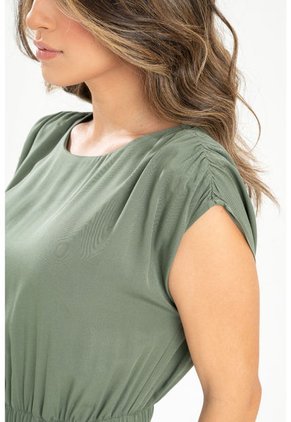 Vestido Corto Ethoil Verde Ragged Pf31511430