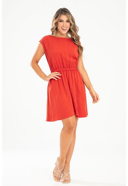 Vestido Corto Ethoil Rojo Ragged Pf31511430