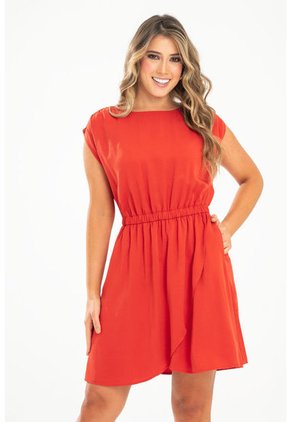 Vestido Corto Ethoil Rojo Ragged Pf31511430