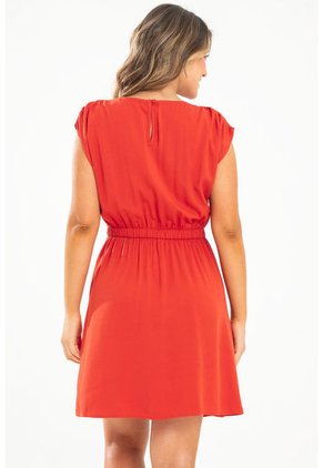 Vestido Corto Ethoil Rojo Ragged Pf31511430