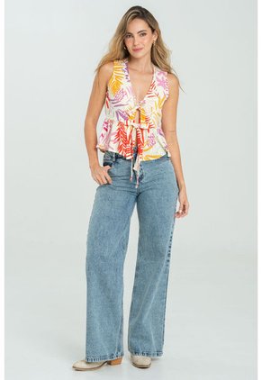 Blusa Lena Beige Ragged Pf11112962