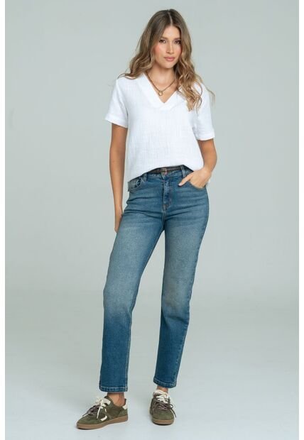 Jeans Mom Alaska Azul Ragged Pf21350078