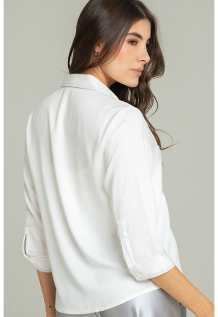 Camisa Pespuntes Olyth Blanco Ragged Pf12110821