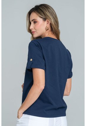 Camiseta Broches Azul Ragged Pf21120120