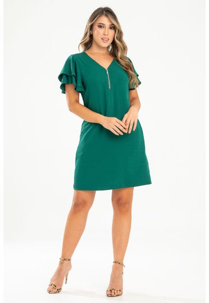Vestido Corto Shona Verde Ragged Pf31511436