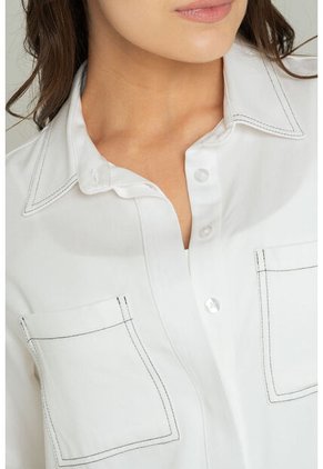 Camisa Pespuntes Olyth Blanco Ragged Pf12110821