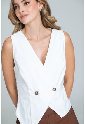 Chaleco Melia Blanco Ragged Pf12150032