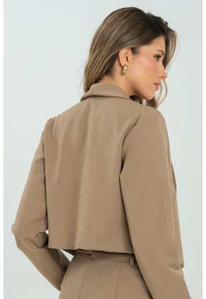 Chaqueta Crop Belle Café Ragged Pf11130271