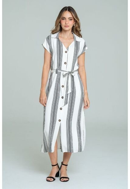 Vestido Lin Blanco Ragged Pf11511423