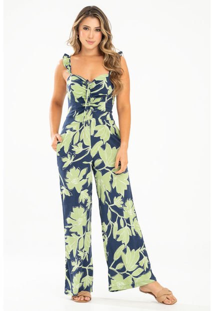 Enterizo Largo Flowa Azul Ragged Pf31530188