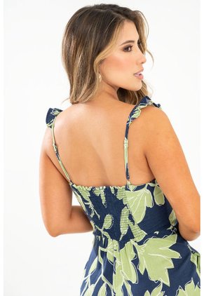 Enterizo Largo Flowa Azul Ragged Pf31530188