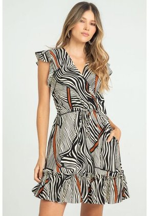 Vestido Corto Dharby Negro Ragged Pf11511353