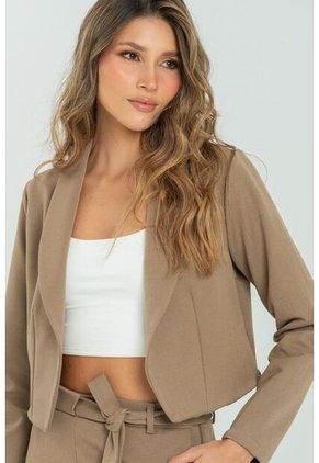 Chaqueta Crop Belle Café Ragged Pf11130271