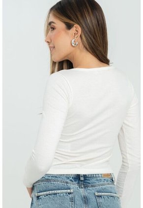 Top Malawi Manga Larga Blanco Ragged Pf11121158