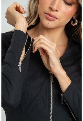 Camisa Frenchy Cierres Negro Ragged Pf11112966